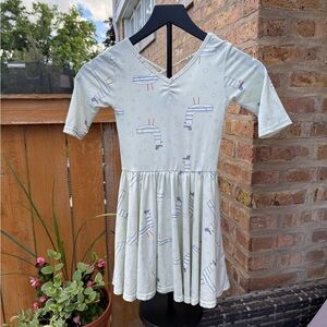 Dot Dot Smile Mint Kids Dress with Fun Pattern